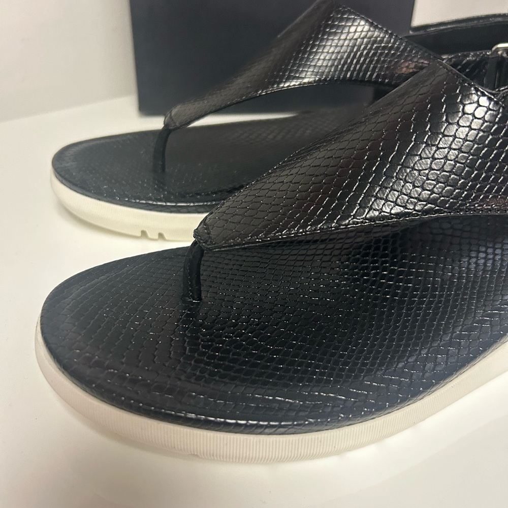 Naturalizer Meghan Black Textured Sandals Size 9.5 Comfort Slingback NEW - Picture 4 of 7